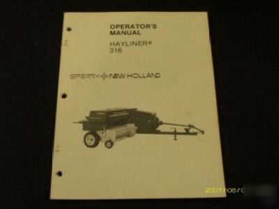 New holland 316 hayliner baler operators manual