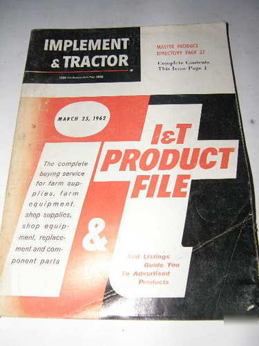 Implement & tractor red book 1962 i&t product file