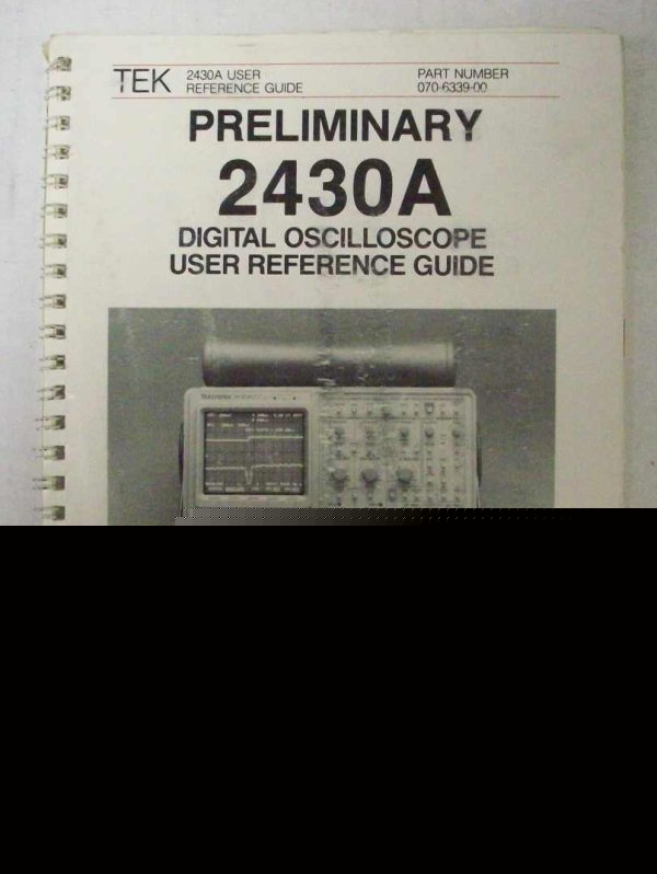 Tektronix 2430A oscilloscope user reference guide