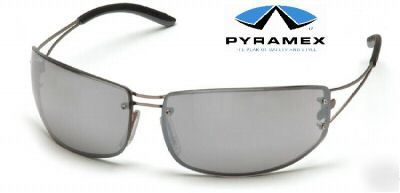 Pyramex blazer metal frame silver mirror safety glasses