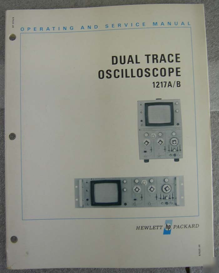 Hp 1217A/b dual trace oscilloscope manual