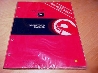 John deere 31 integral disk disc operator's manual jd