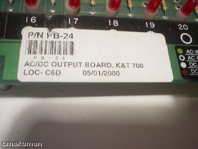 K&t 700 ac/dc output board p/n pb-24