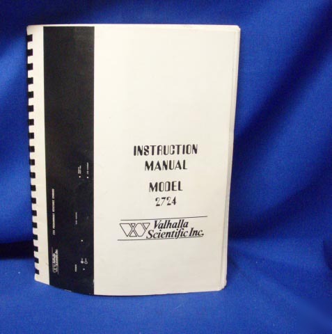 Valhalla model 2724 instruction manual