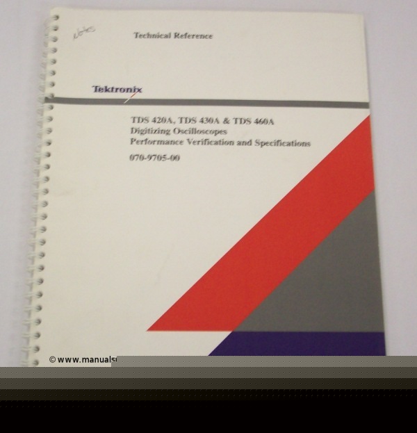 Tek tds 420A digitizing scope technical reference