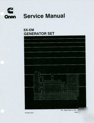 Onan ek-em genset service manual 928-0505