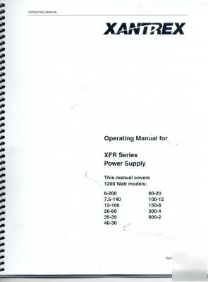 Xantrex xfr 1200 watt operating manual