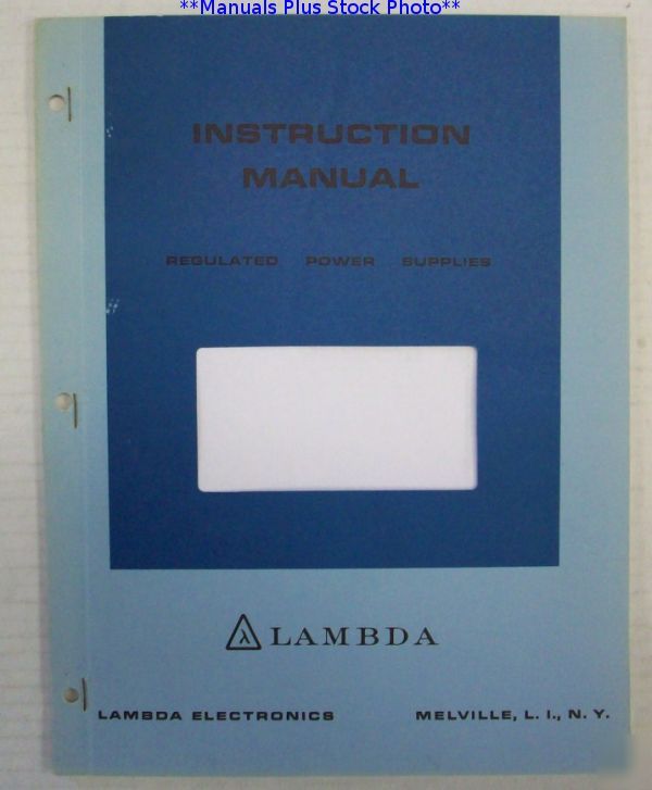 Lambda 65/65M op/service manual - $5 shipping 