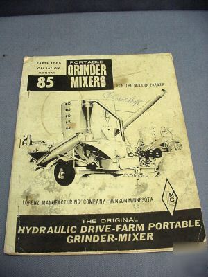 Lorenz parts book & operation manual â€“ no. 85 grinder