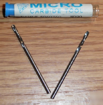 New 2PC micro solid carbide #48 .0760 x 11/16 x 1-11/16