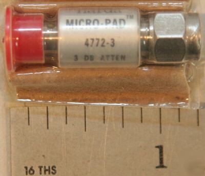 New narda 3 db sma attenuator dc-6 ghz model 4772-3 