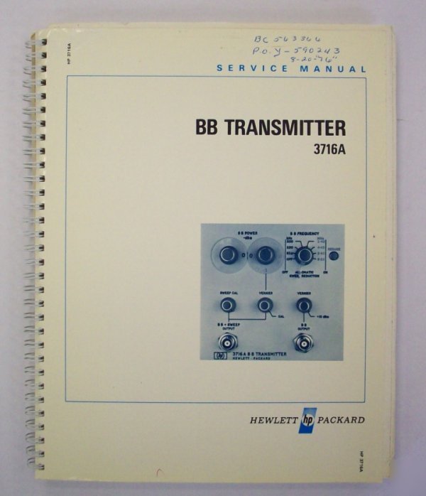 Hp / agilent 3716A service manual - $5 shipping 