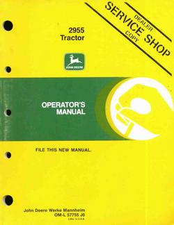 John deere operator's manual for 2955 tractor g