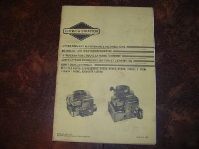 Operator's manual, briggs and stratton engines