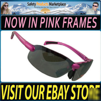 Pink safety glasses sunglasses UV400 ansi Z87.1 eyewear