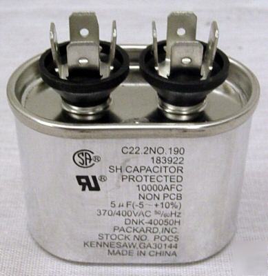 New 5MFD 370 volt motor run capacitor 5 mfd uf 