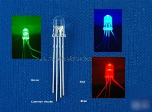 25 pcs 5MM rgb led 4000MCD common anode & free r