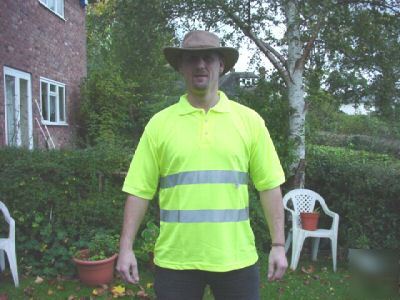 High visibility reflective polo shirt t shirt work wear