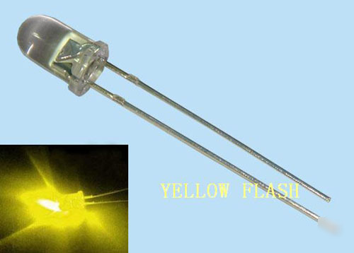 100 5MM 5000MCD led lamp-ultra bright yellow flash leds