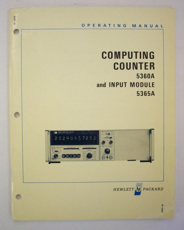 Hp / agilent 5360A/5365A operating manual - $5 shipping