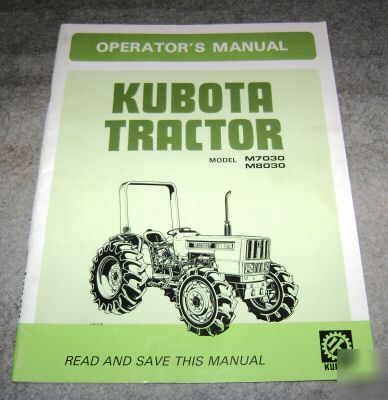 Kubota M7030 M8030 tractor operators owners manual book