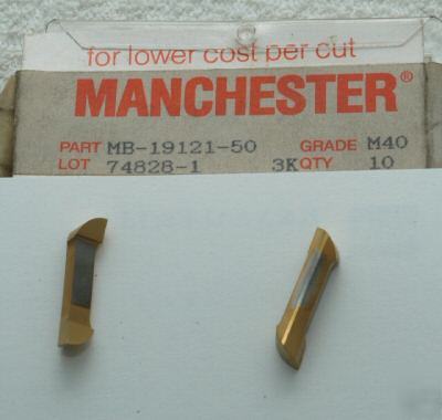 New manchester mb-19121-50 grade M40 10PC carbide ins. 