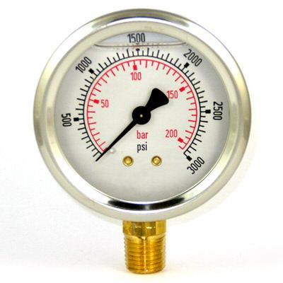 Afc-600-25 hydraulic hose pressure gauge, 0-600 psi