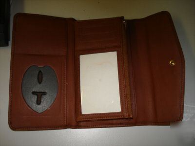 Checkbook and badge holder - made of genuine leather