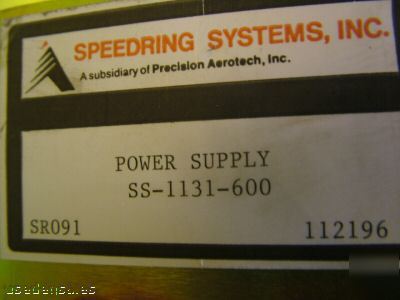 Speedring model 1131 80V dc power supply ss-1131-600