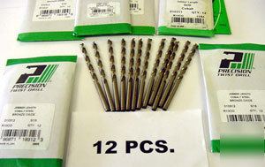 New (12) #43 cobalt jobber drills - precision twist
