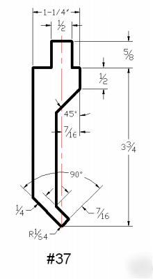 Press brake die tooling gooseneck punch #37 x 29