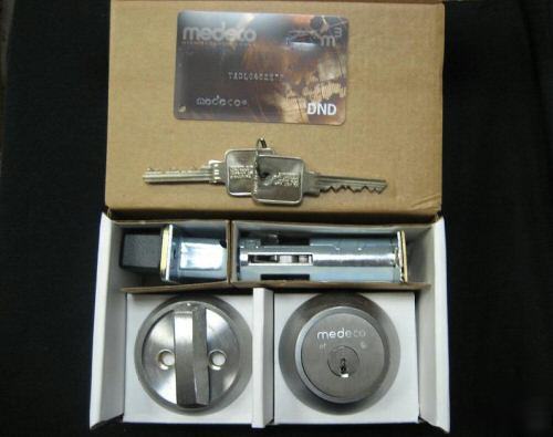 New medeco single cylinder lock satin chrome * in box* 