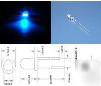 50 x 5MM blue led led's 9000+ mcd output uk seller