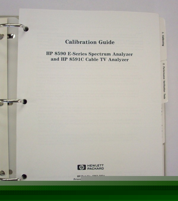 Hp 8590 e series spec analyzer calibration manual