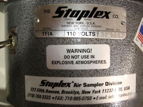 New * staplex tfia high volume air sampler*2 available 
