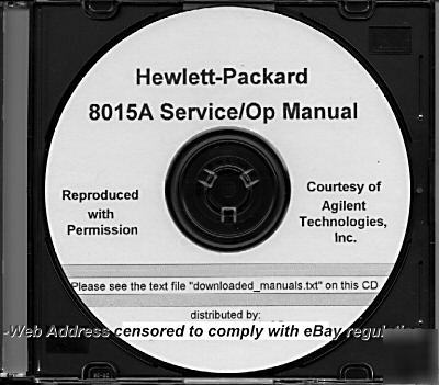 Agilent hp 8015A svc/op manual - why pay a marketer $15