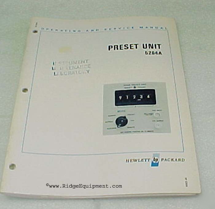 Hp 5264A preset unit operating & service manual []