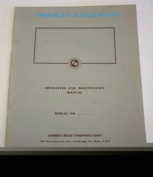 Krohn-hite 310-ab op/service manual - $5 shipping 