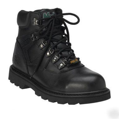 New mack safety steel toe work boots~shoes~black~sz 10