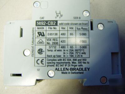 Allen bradley 2P 15A circuit breaker 1492-CB2 H150