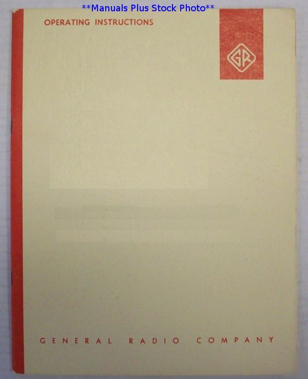 General radio gr 1192-z op/service manual - $5 shipping