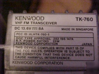Kenwood tk-760 vhf commercial mobile radio fire ham pd