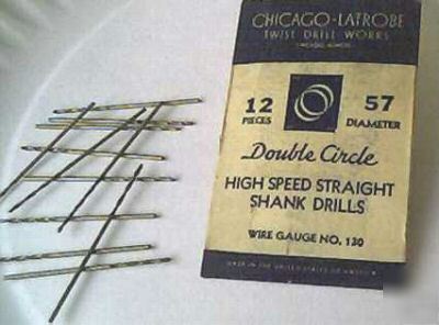 New chicago-latrobe #57 jobber length drill bits 12PACK