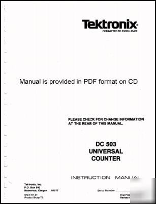 Tek tektronix DC503 dc 503 operation & service manual