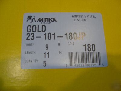  mirka gold FINE180 grit sandpaper 9X11 20 sheets 