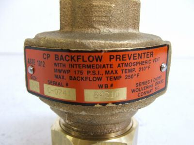 New brass Â¾â€ continuous pressure backflow preventer 