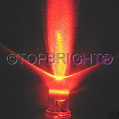 200 pcs ultrabright red led 5MM 6000 mcd free resistor