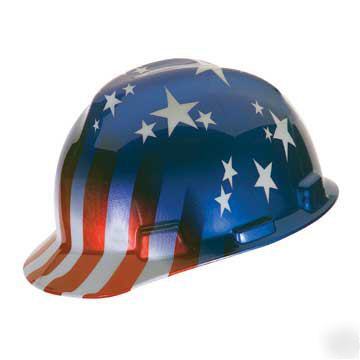 Msa freedom stars & stripes usa flag hardhat hard hat