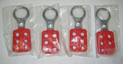 New (4) master lock lockout hasps #416 lot 