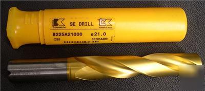 Kennametal 21MM solid carbide coolant thru drill r=$535